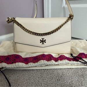 NWOT Tory Burch Kira New Cream Double Strap Shoulder / Crossbody Bag